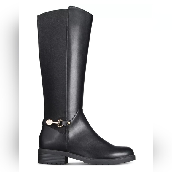 Giani Bernini Barbibee Women's Black Leather Moto Riding Boots Size 5.5 NWOB - Picture 7 of 7